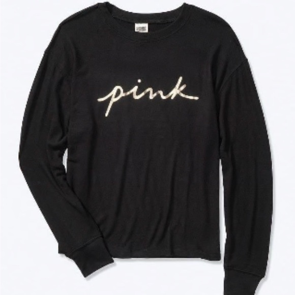 Victoria's Secret Black Long Sleeve Tee - Picture 2 of 2